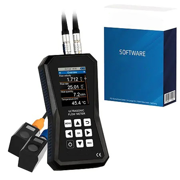 Portable Ultrasonic Flow Meter incl. software